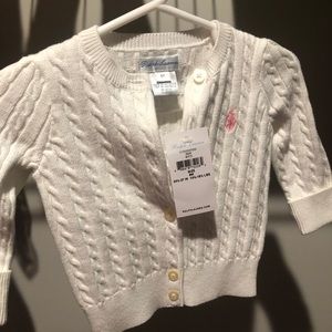 NWT Ralph Lauren white cardigan 6M